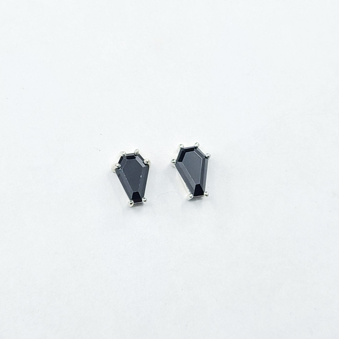 Collection of Black Coffin Stud Earrings (6x9) in a gallery layout