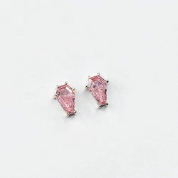 Collection of Cute Pink Coffin Stud Earrings (6x9) in a gallery layout