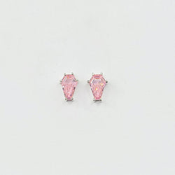 Collection of Cute Pink Coffin Stud Earrings (6x9) in a gallery layout