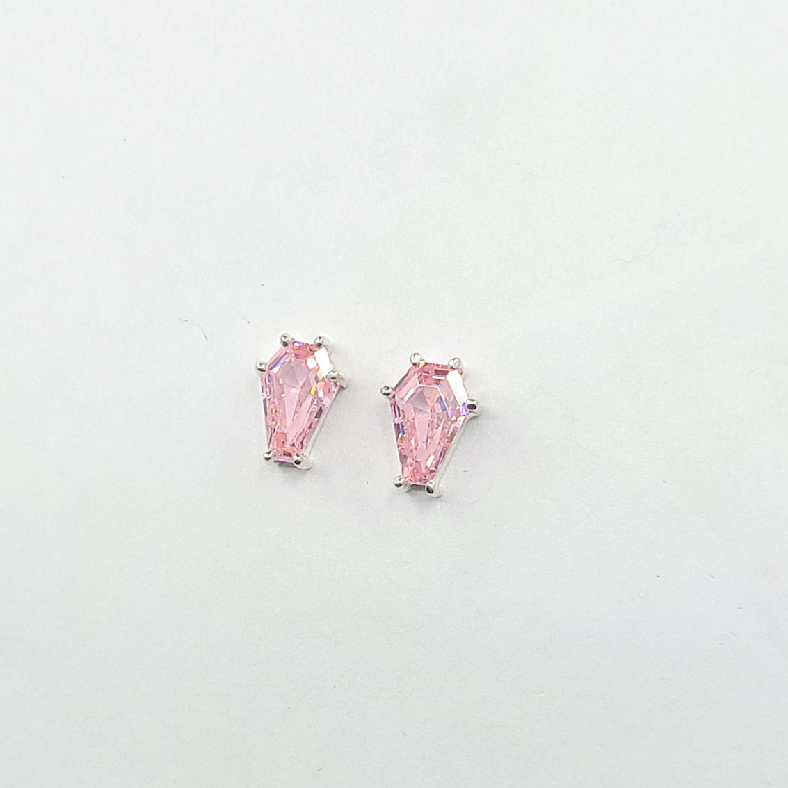 Cute Pink Coffin Stud Earrings (6x9)