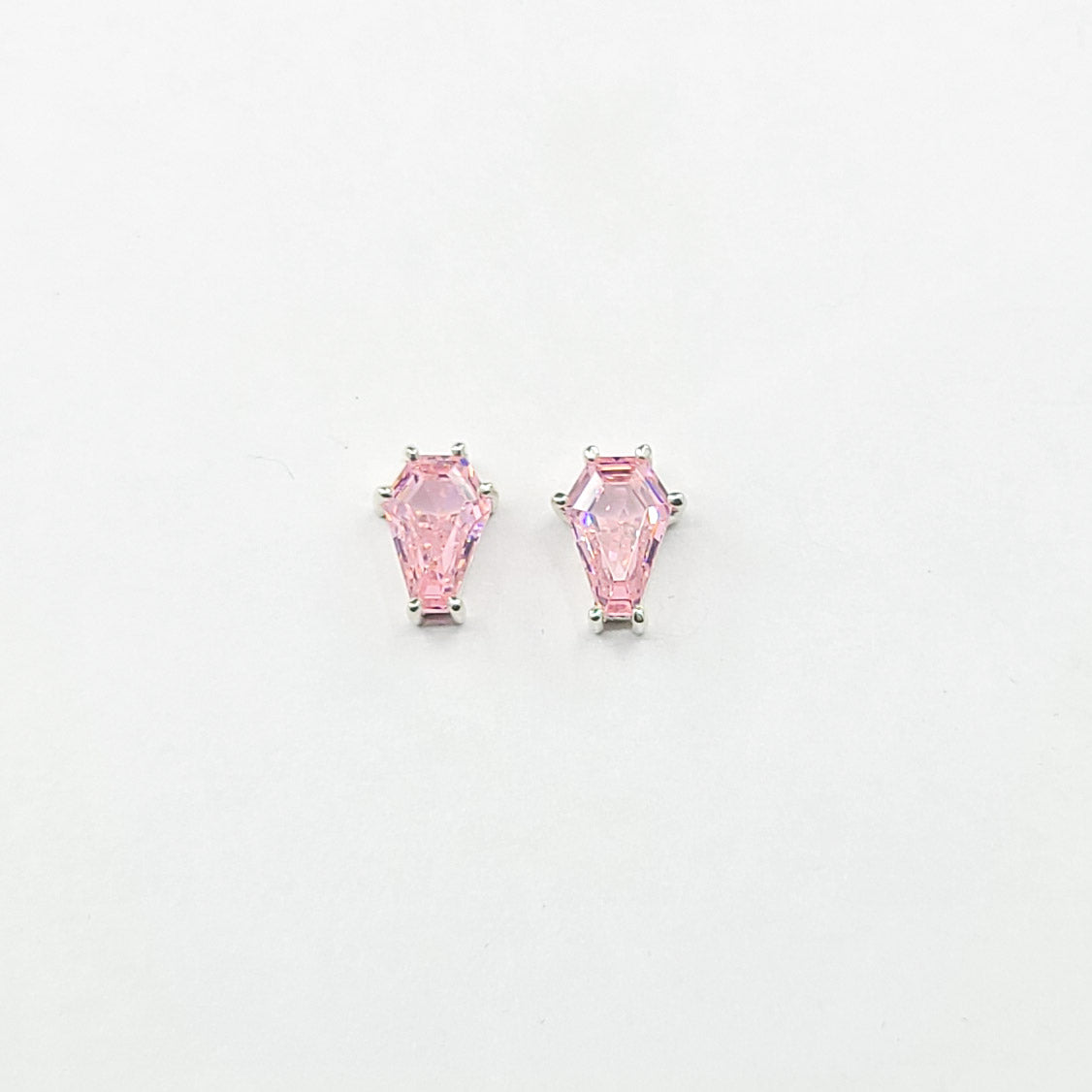 Cute Pink Coffin Stud Earrings (6x9)