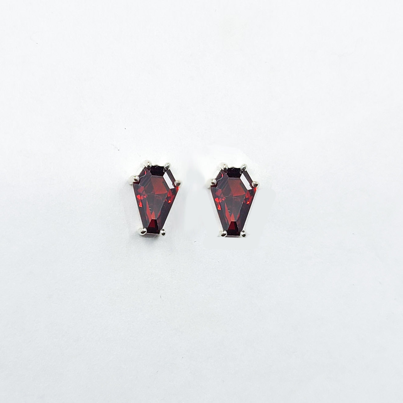 Collection of Blood Red Coffin Stud Earrings (6x9) in a gallery layout