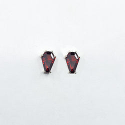 Collection of Blood Red Coffin Stud Earrings (6x9) in a gallery layout