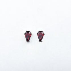 Collection of Blood Red Coffin Stud Earrings (6x9) in a gallery layout