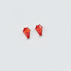 Collection of Pumpkin Orange Coffin Stud Earrings (6x9) in a gallery layout