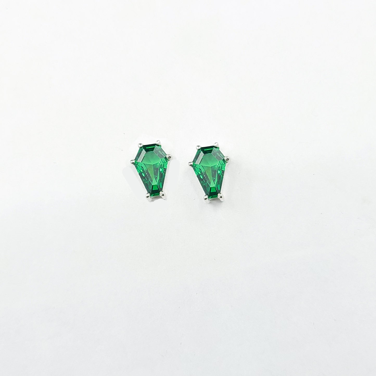 Collection of Absinthe Green Coffin Stud Earrings (6x9) in a gallery layout