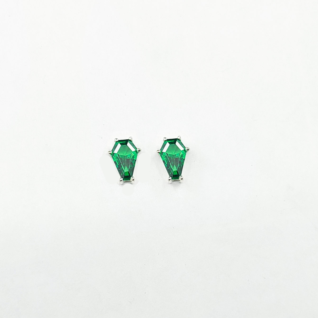 Collection of Absinthe Green Coffin Stud Earrings (6x9) in a gallery layout