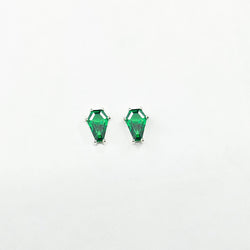 Collection of Absinthe Green Coffin Stud Earrings (6x9) in a gallery layout