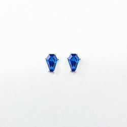 Collection of Deep Blue Coffin Stud Earrings (6x9) in a gallery layout