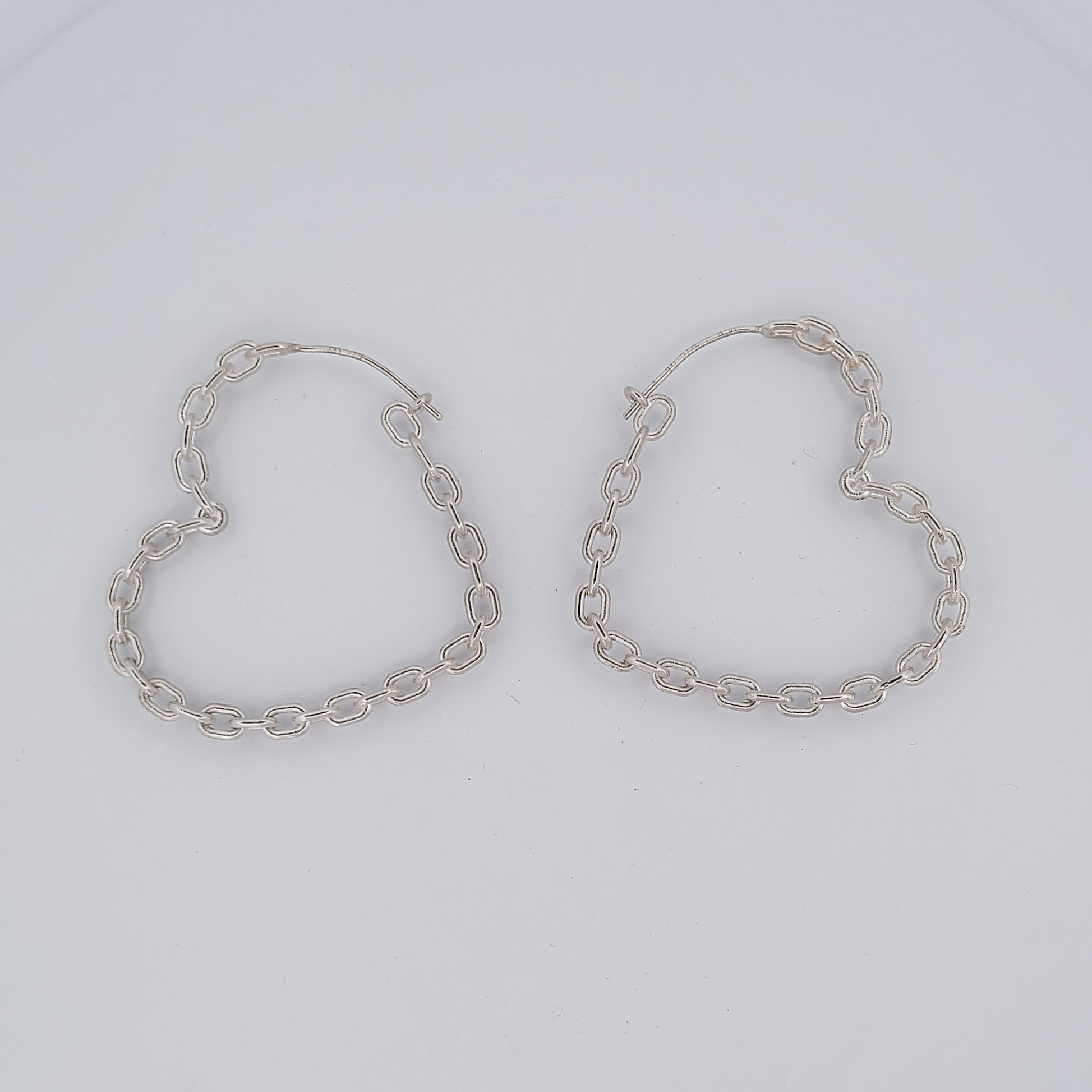 Collection of Big Heart Chain Hoops in a gallery layout