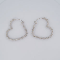 Collection of Big Heart Chain Hoops in a gallery layout