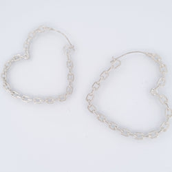 Collection of Big Heart Chain Hoops in a gallery layout