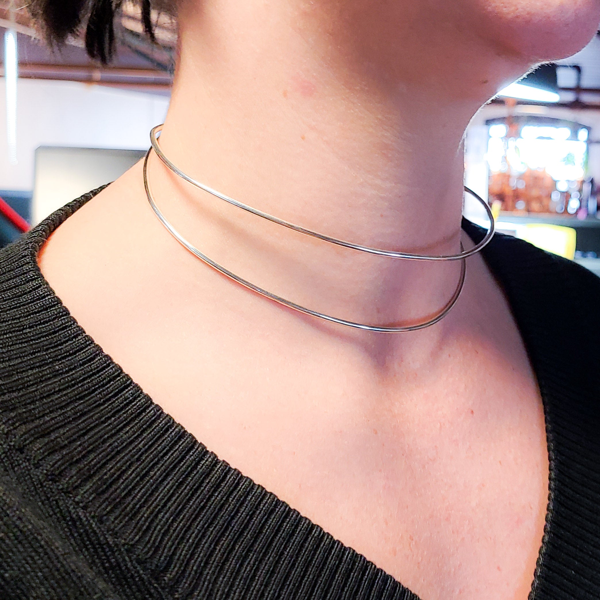 Minimal Silver Collar Choker - As featured in Wakanda Forever