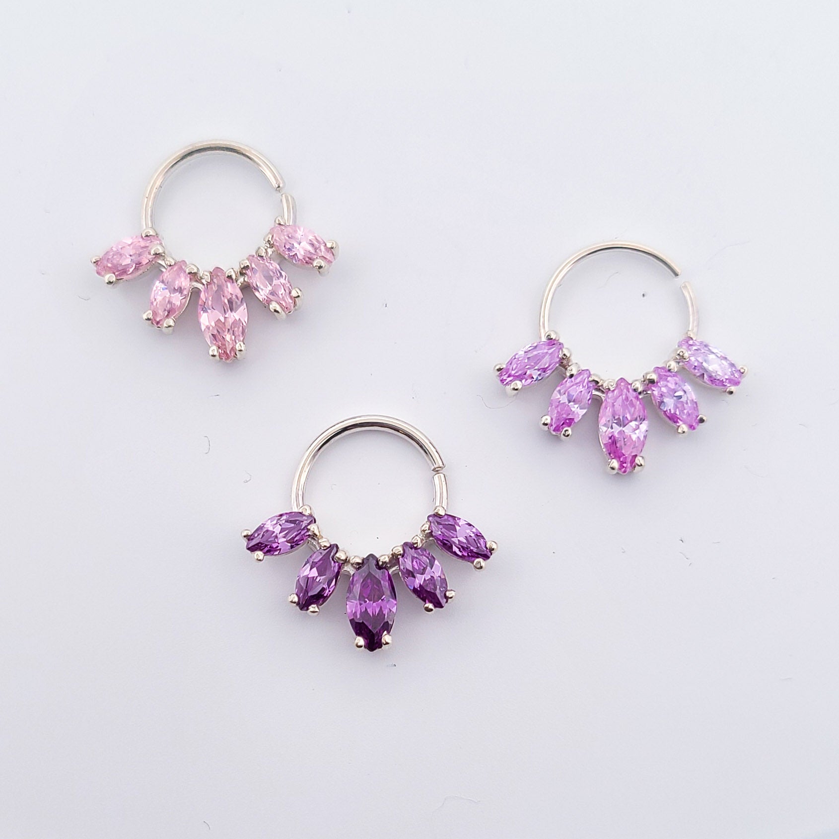 Collection of Lilac Marquise Gemstone Septum in a gallery layout