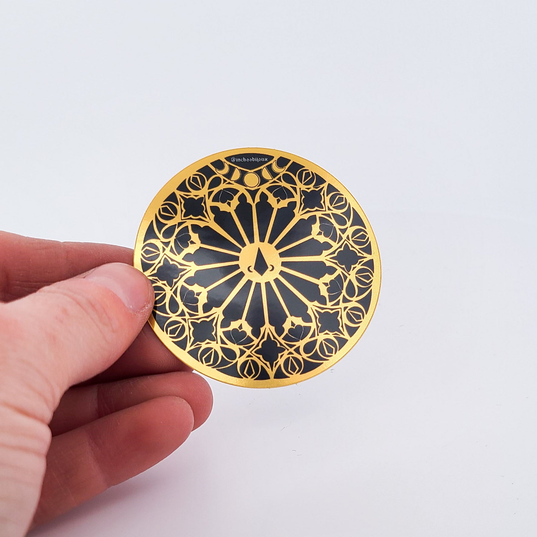 Inchoo Stained Glass Sticker - Black and Metallic Gold