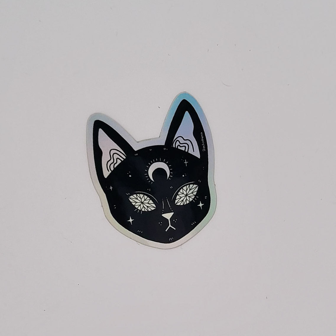 Small Holographi Cat Sticker Vinyl