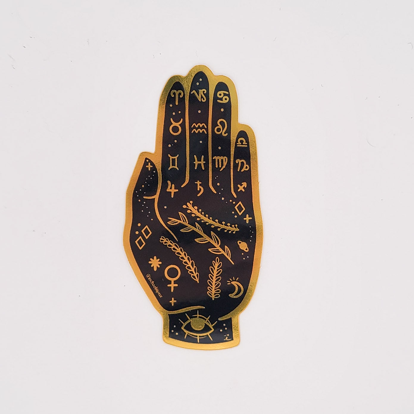 Black & Gold Palmistry Hand Sticker