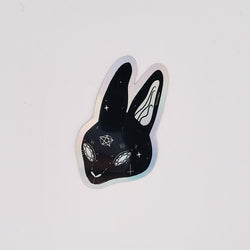 Collection of Holo Space Bunny Vinyl Sticker in a gallery layout