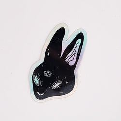 Collection of Holo Space Bunny Vinyl Sticker in a gallery layout