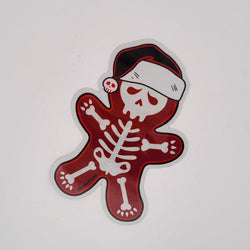 Collection of Snow Glitter Ginger Bread Skeleton Cookie Holiday Sticker in a gallery layout