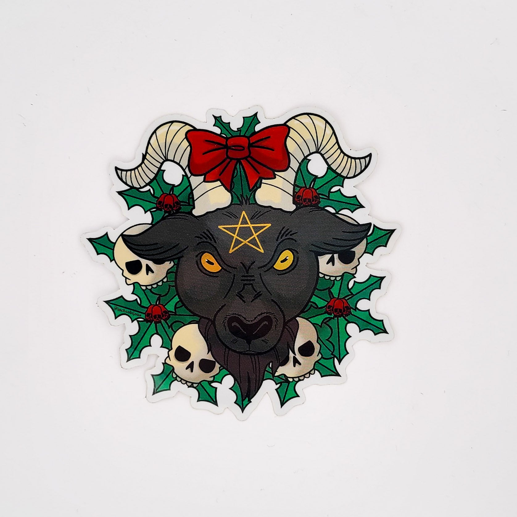 Collection of Golden Krampus Holiday Sticker in a gallery layout