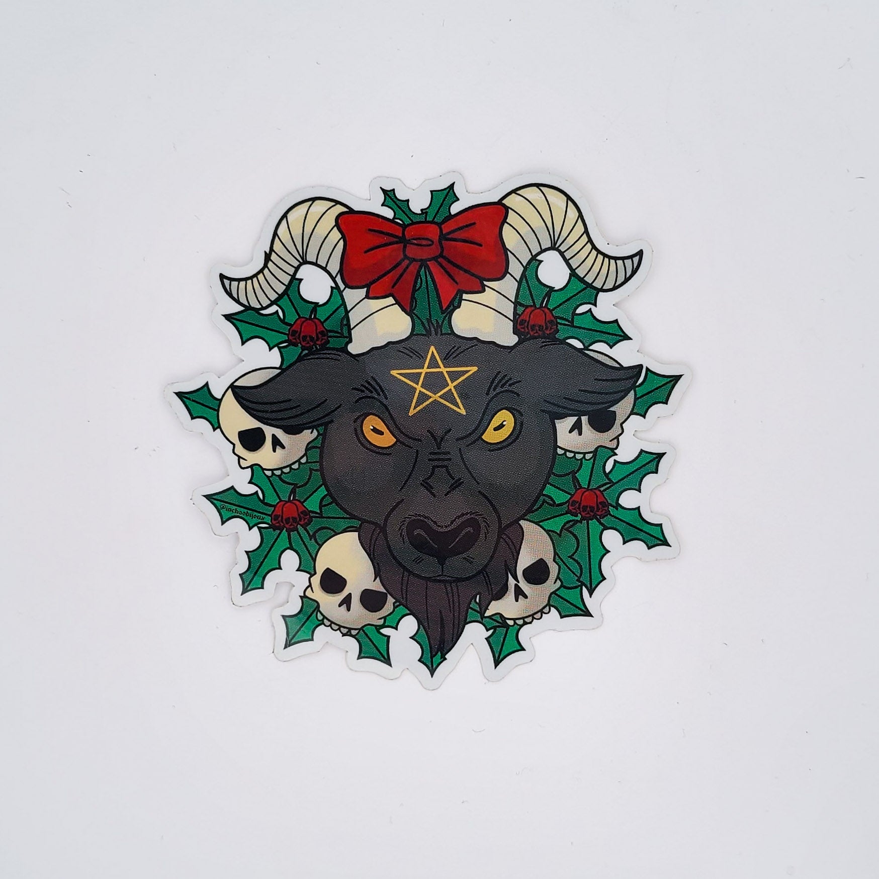 Collection of Golden Krampus Holiday Sticker in a gallery layout