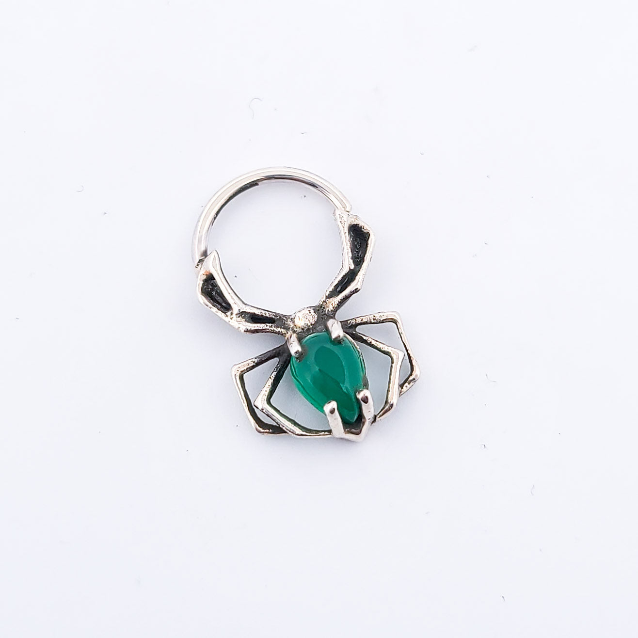 Collection of Green Onyx Spider Septum Piercing in a gallery layout