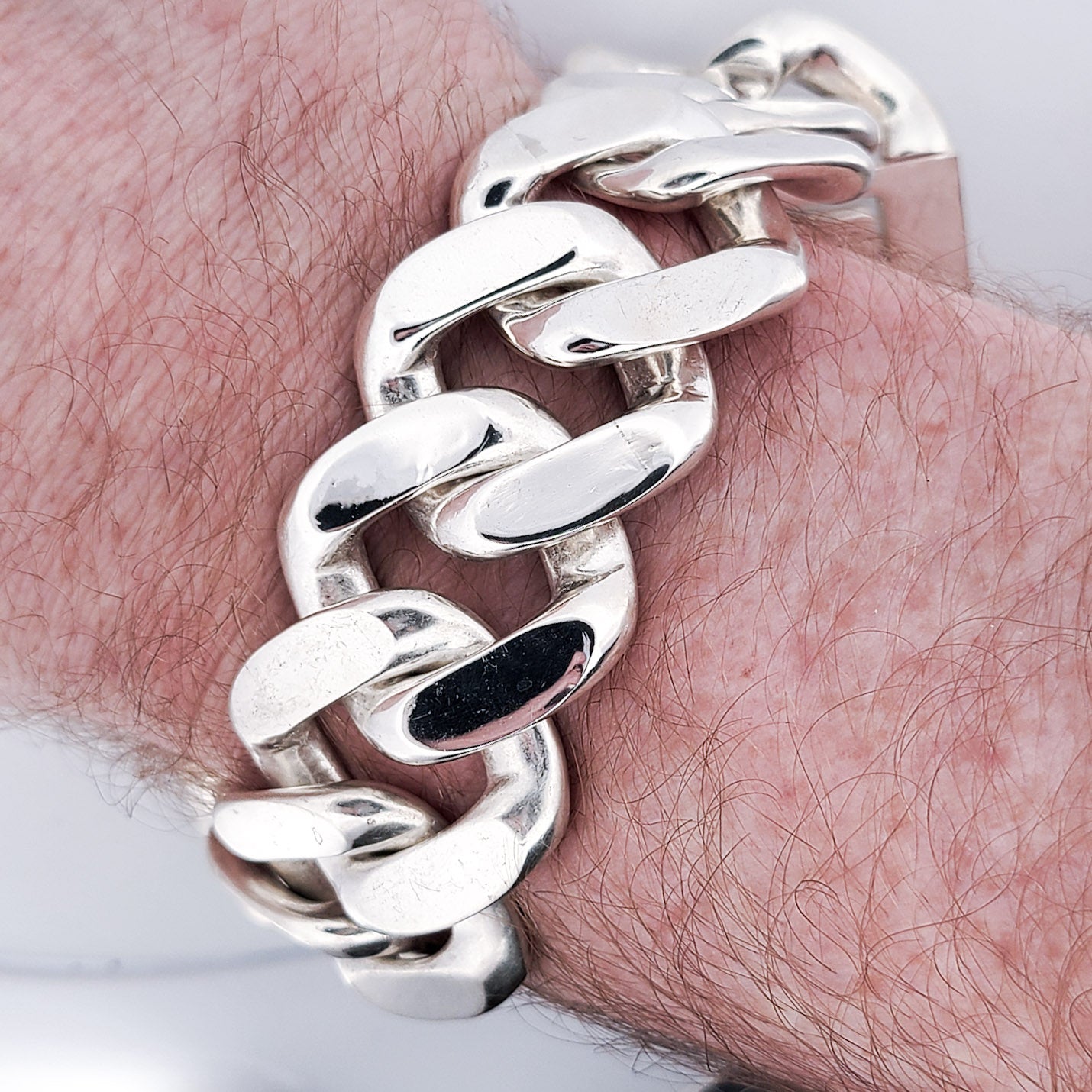 Big Chunky Bracelet Rustic Links of Handmade One of a Kind Shapes Blackened  | Chunky bracelets, Metal jewelry, Matching couple bracelets