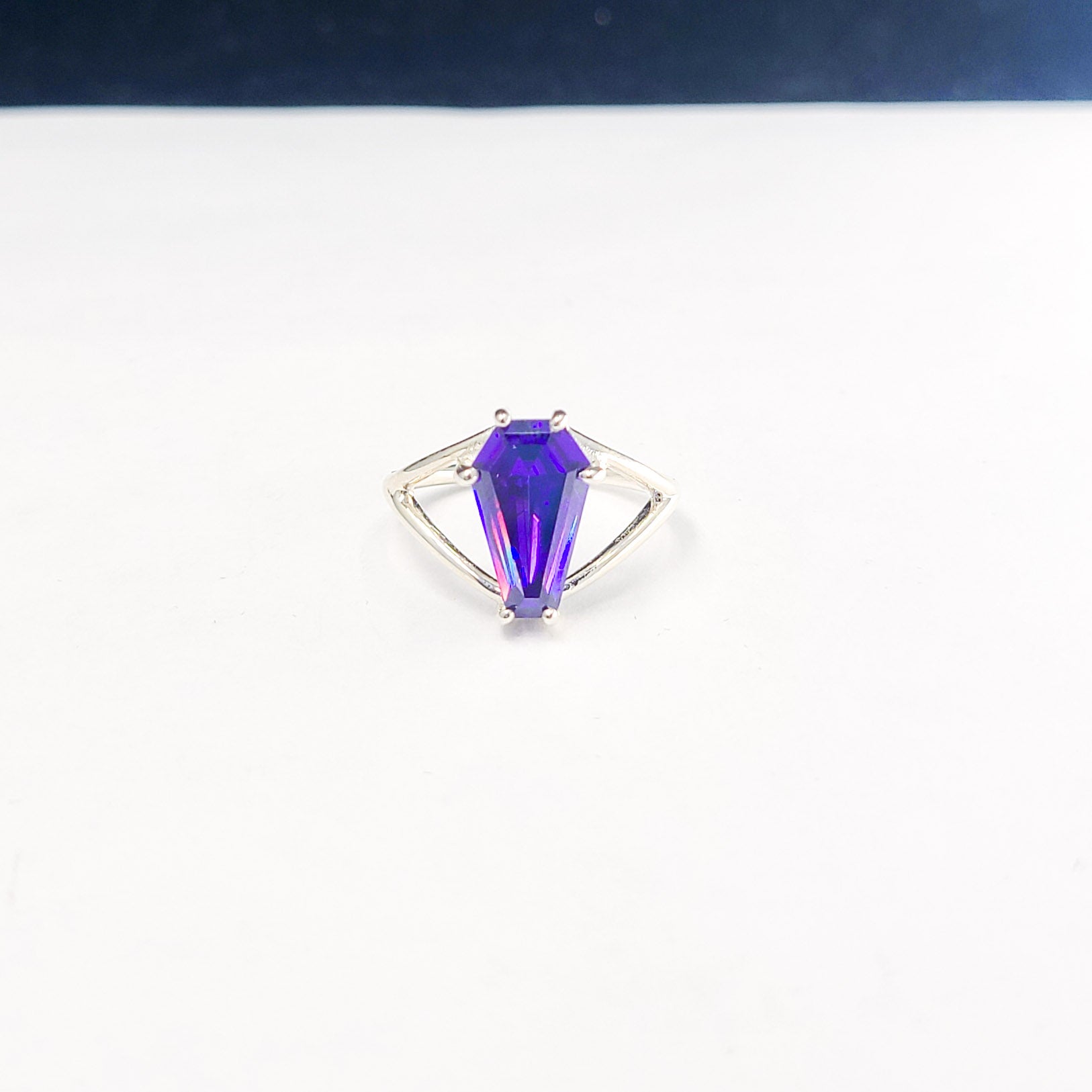 Collection of Big Magic Purple Coffin Ring in a gallery layout