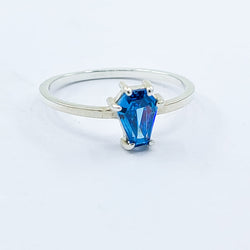 Collection of Small Blue Coffin Ring in a gallery layout