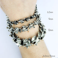 Collection of Bracelet Chunky Spine, Bracelet pour homme en argent lourd in a gallery layout