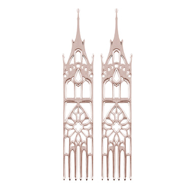 14K Rose Gold Moon Cathedral Earrings-Earrings-Inchoo Bijoux-Inchoo Bijoux