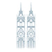 Sterling Silver Moon Cathedral Temple Earrings-Earrings-Inchoo Bijoux-Inchoo Bijoux