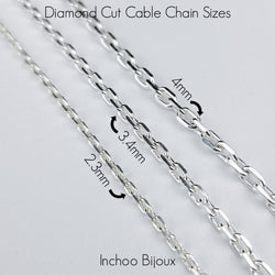 Collection of Heavy 4mm Diamond Cut Cable Chain in a gallery layout