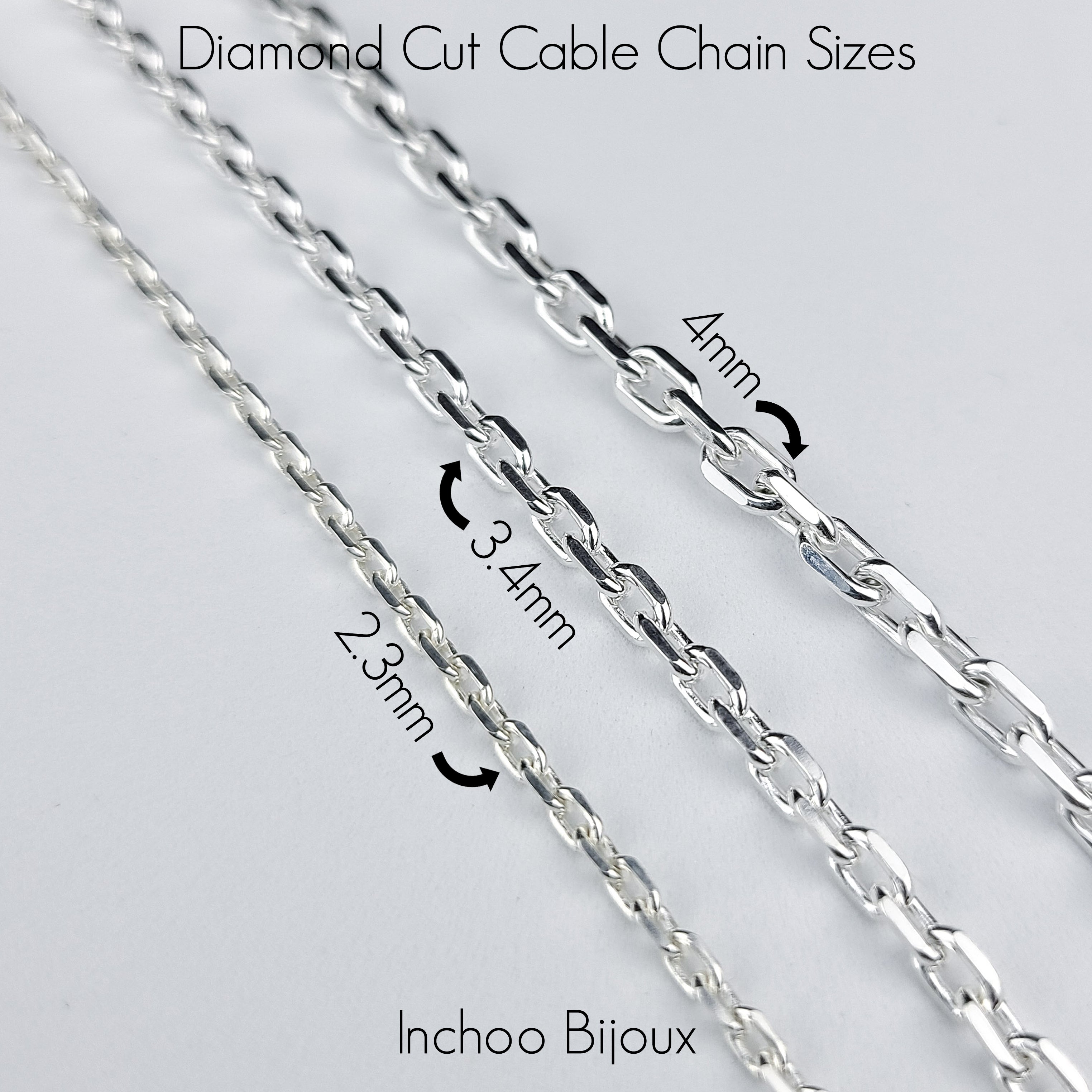 Heavy 4mm Diamond Cut Cable Chain