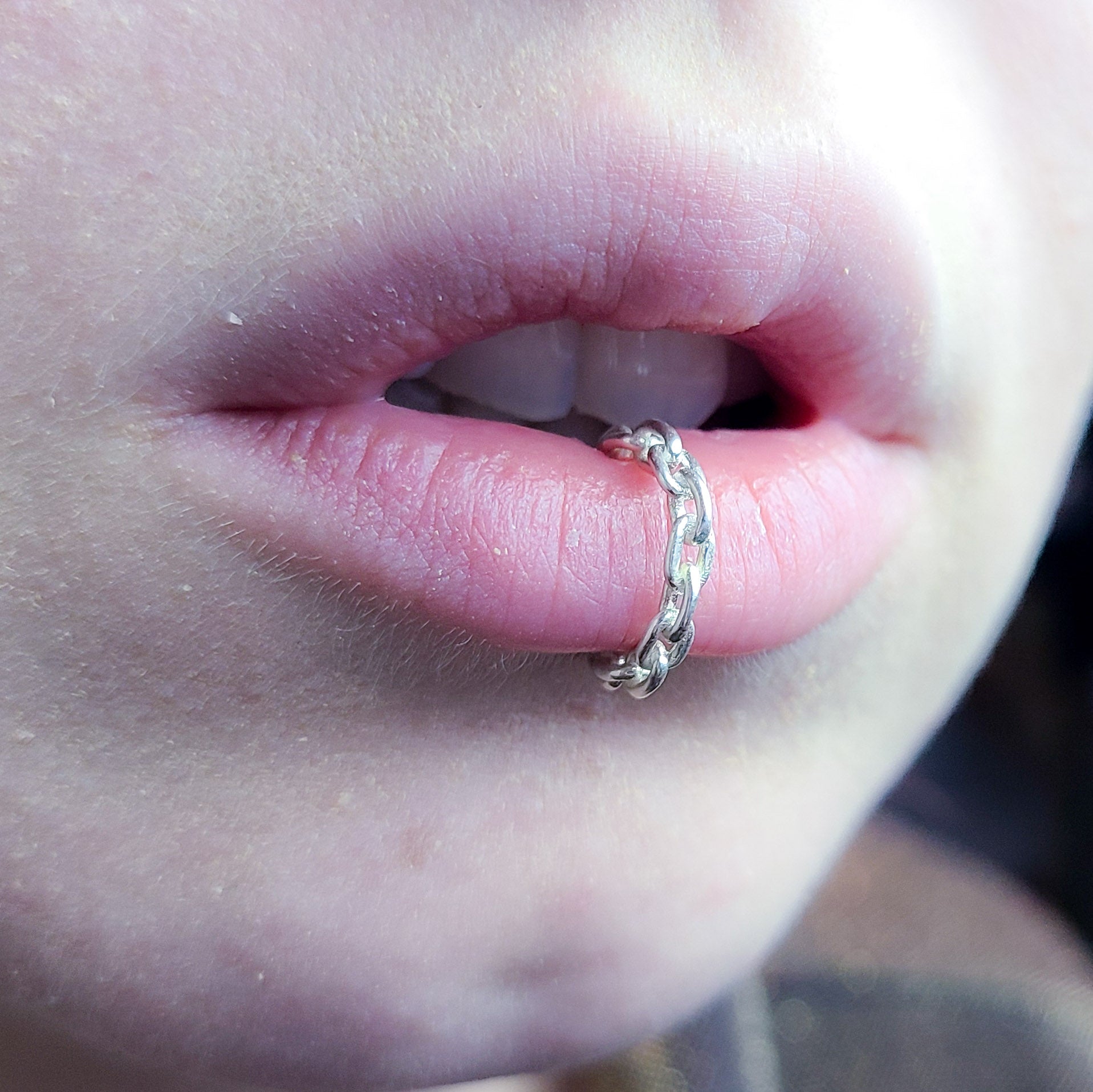 Collection of Chain Fake Lip Ring Piercing in a gallery layout