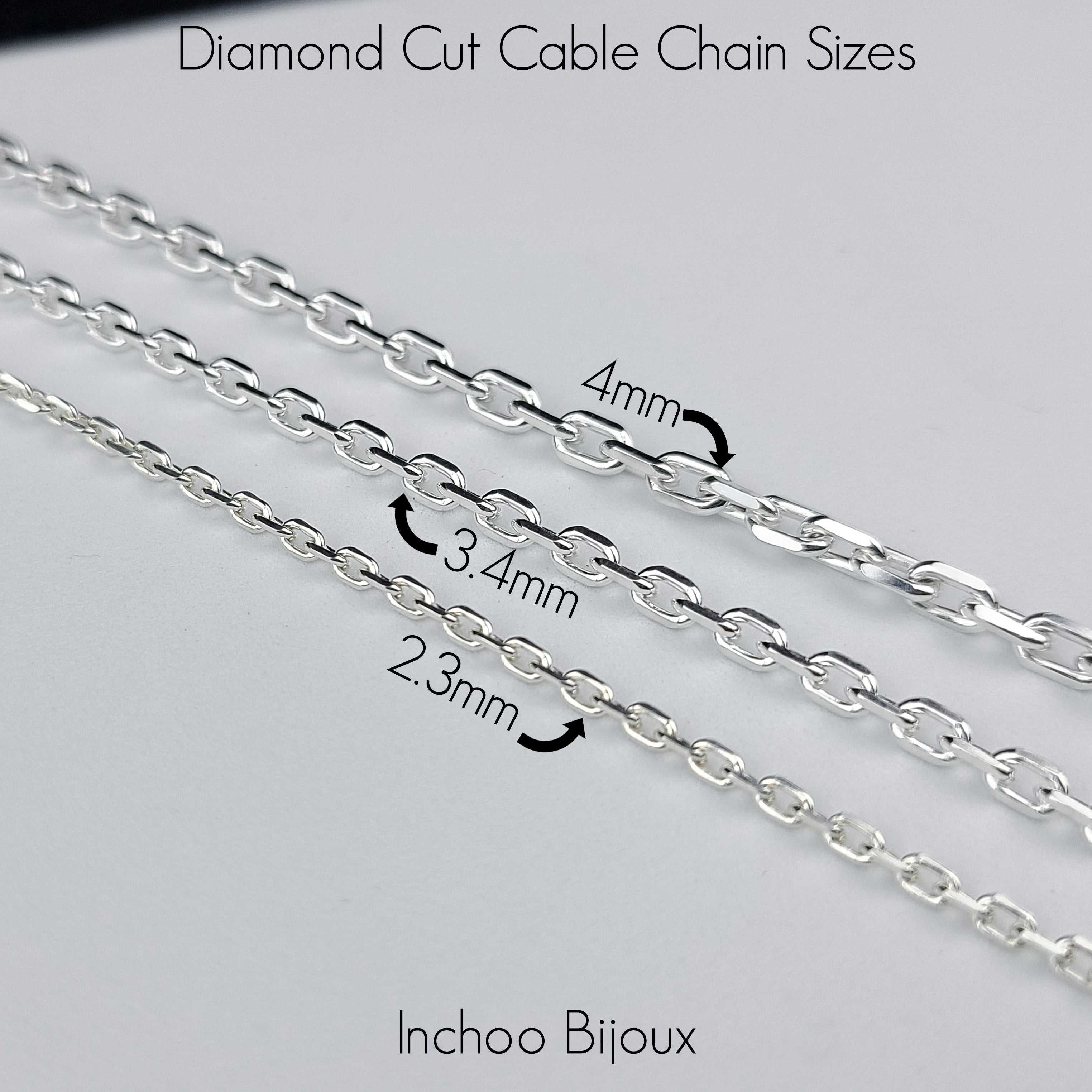 Collection of Heavy 4mm Diamond Cut Cable Chain in a gallery layout