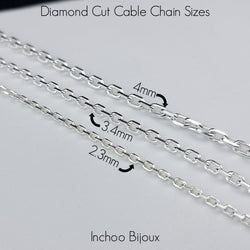 Collection of Heavy 4mm Diamond Cut Cable Chain in a gallery layout