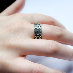 Collection of 8mm Wide Confessional Pattern Ring Band-Ring-Inchoo Bijoux-Inchoo Bijoux in a gallery layout