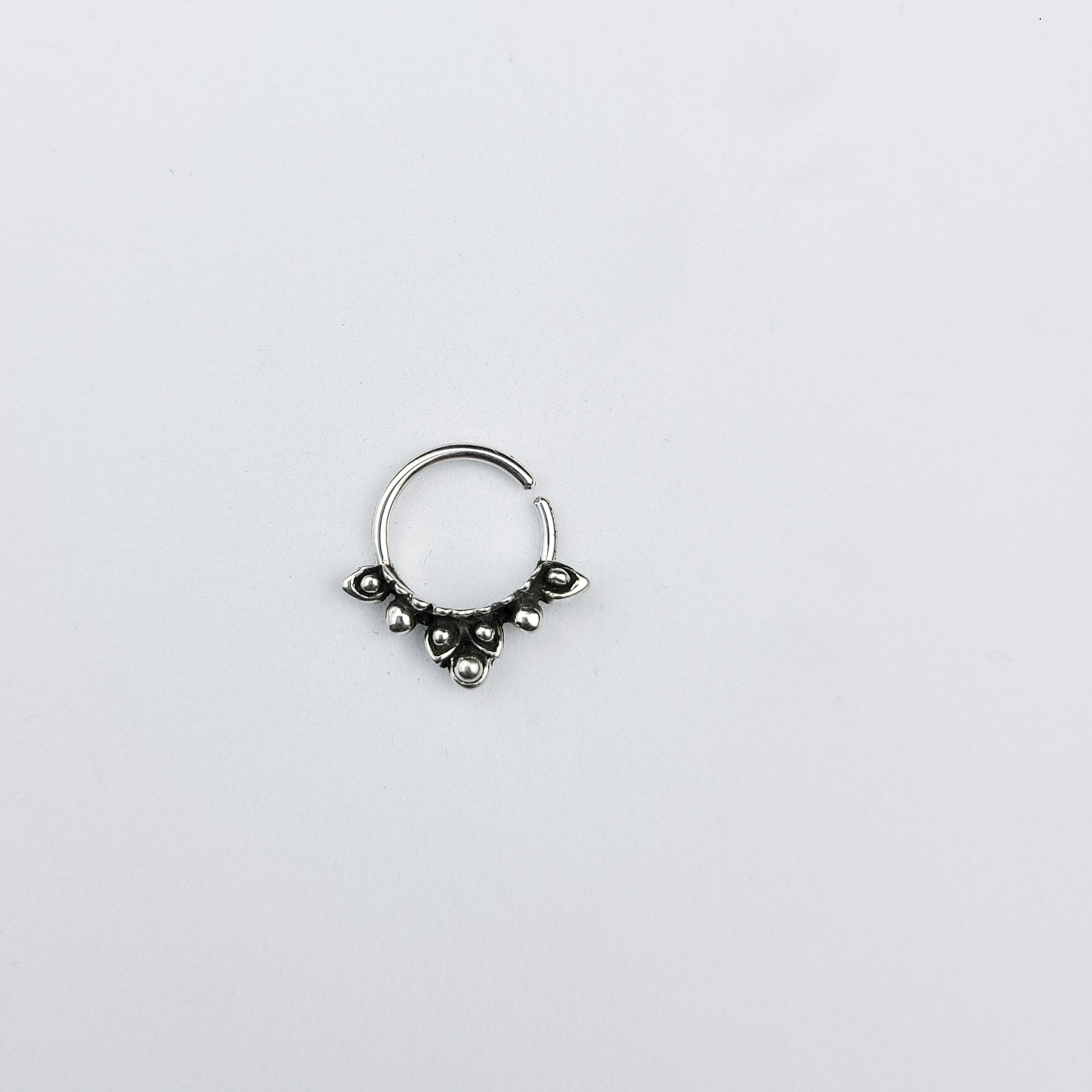 Silver Floral Septum with Texture