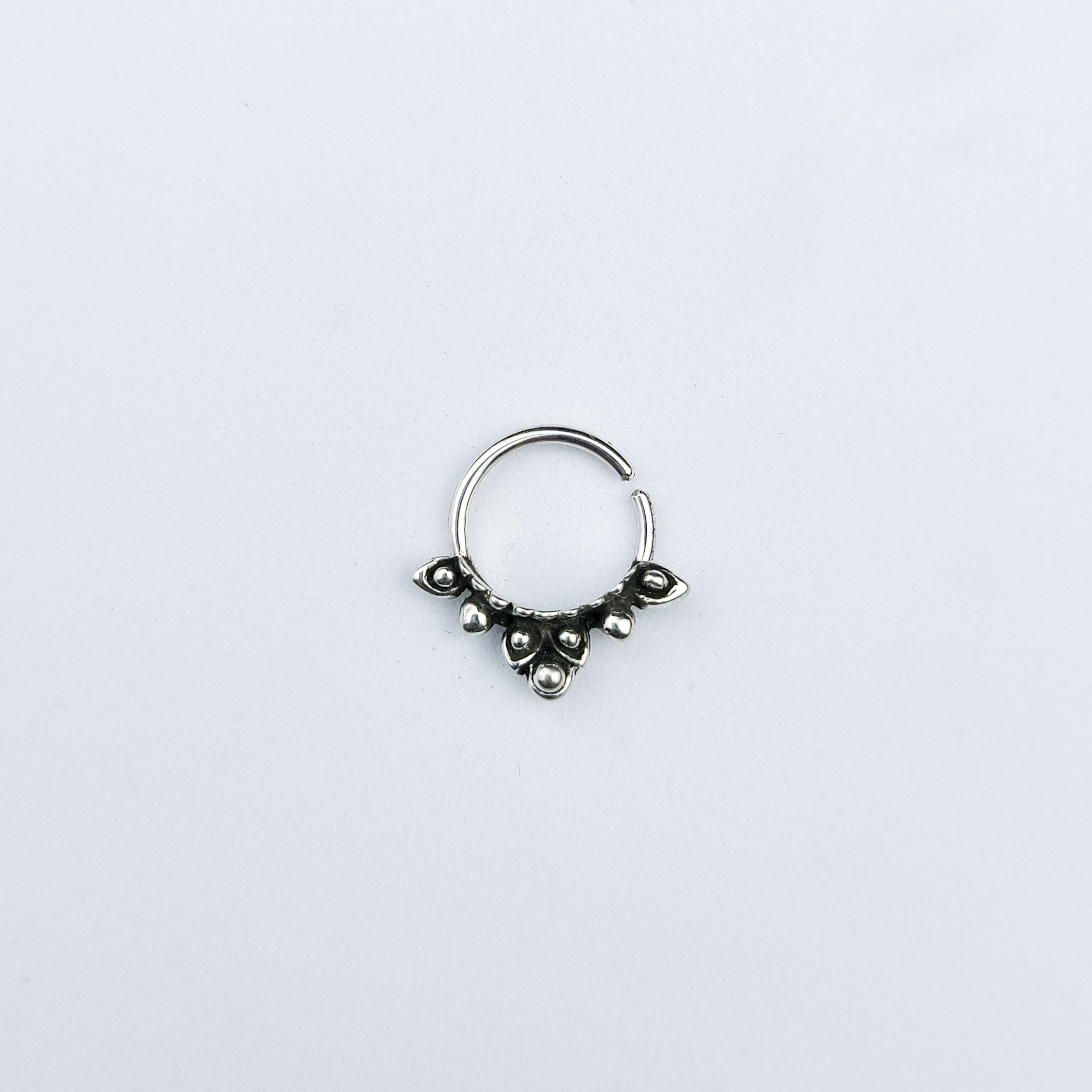 Collection of Silver Floral Septum with Texture in a gallery layout