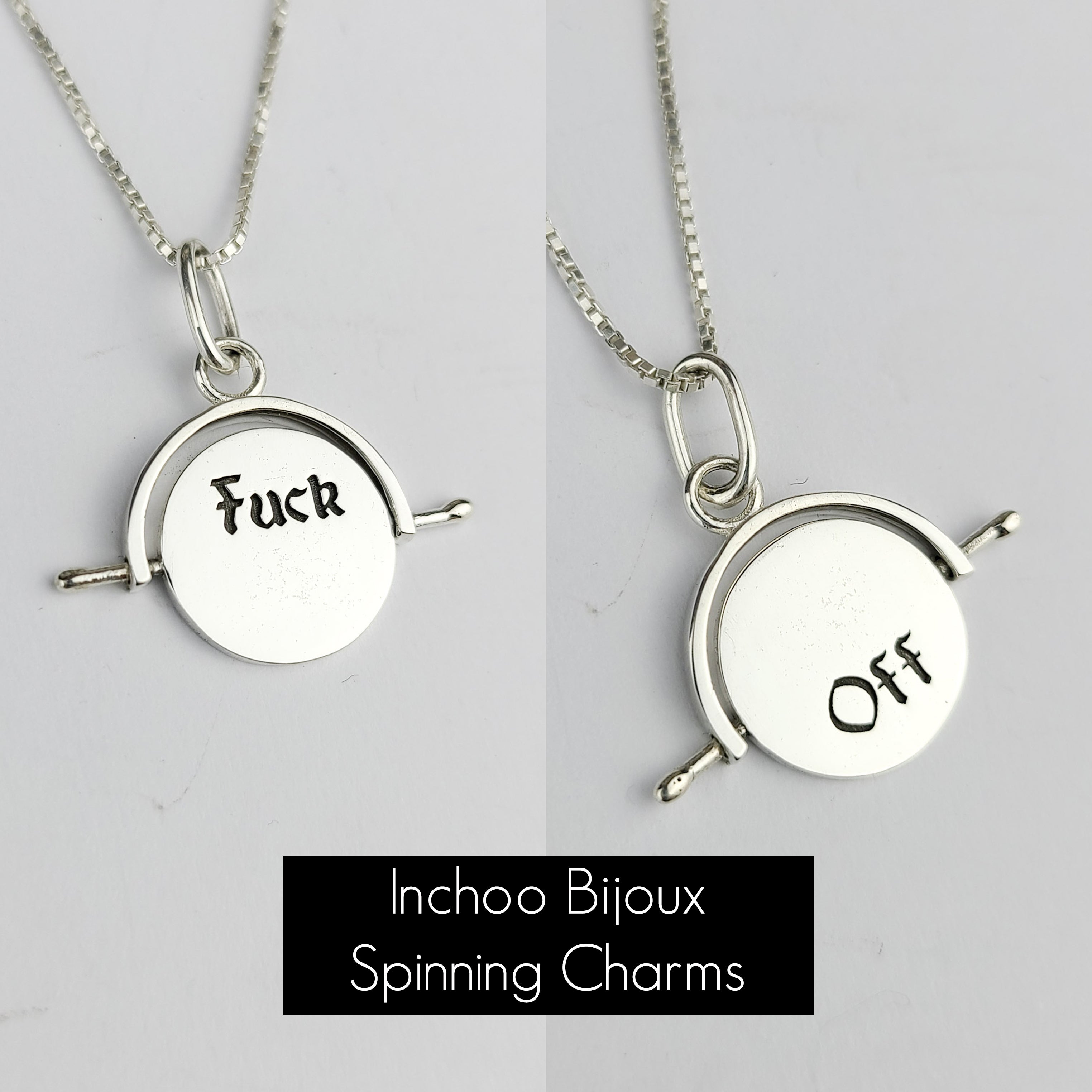 Collection of Fuck Off Spinning Pendant - Inchoo Bijoux in a gallery layout