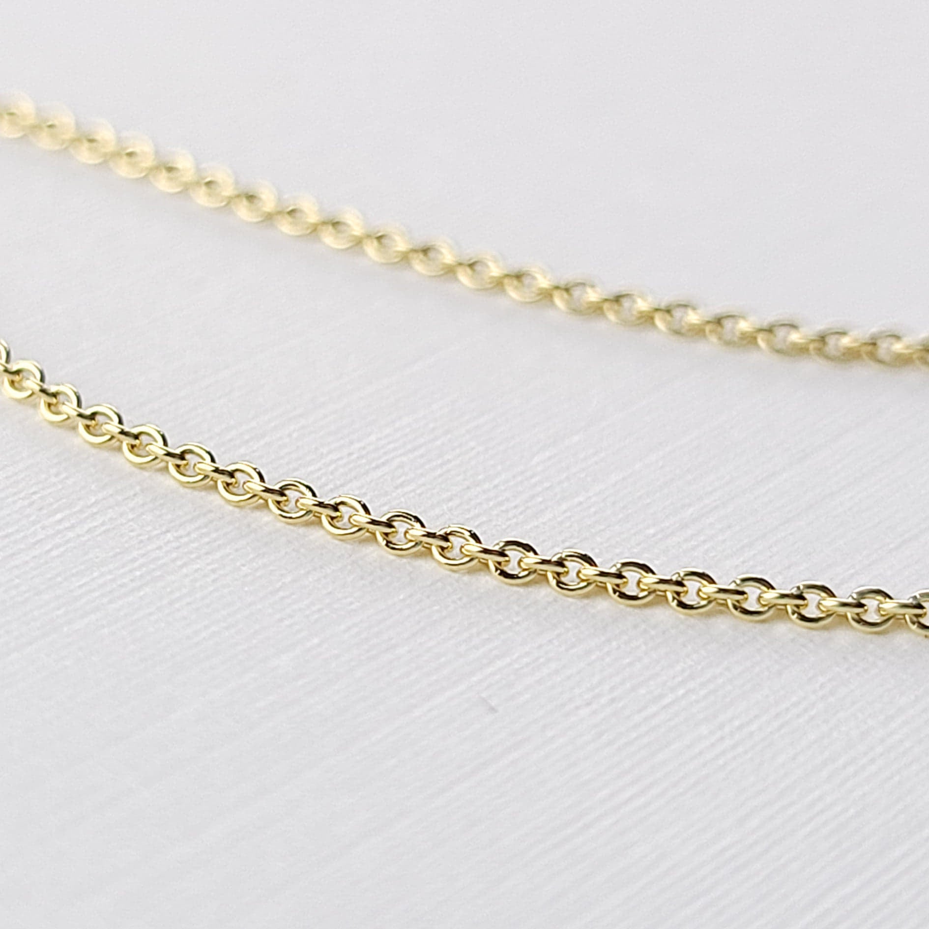 Collection of Yellow Gold Cable Chain 10K - 14K in a gallery layout