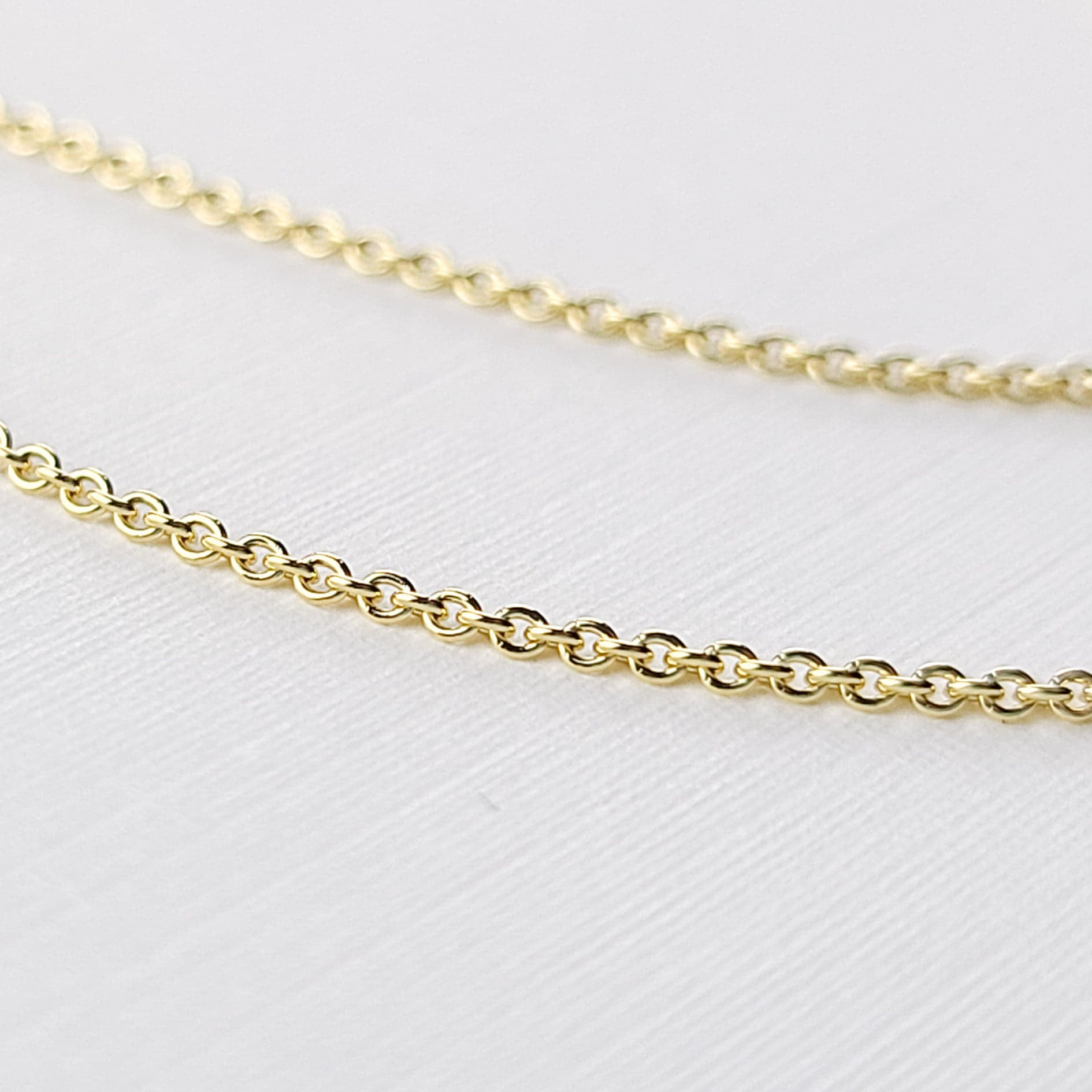 Collection of Yellow Gold Cable Chain 10K - 14K in a gallery layout