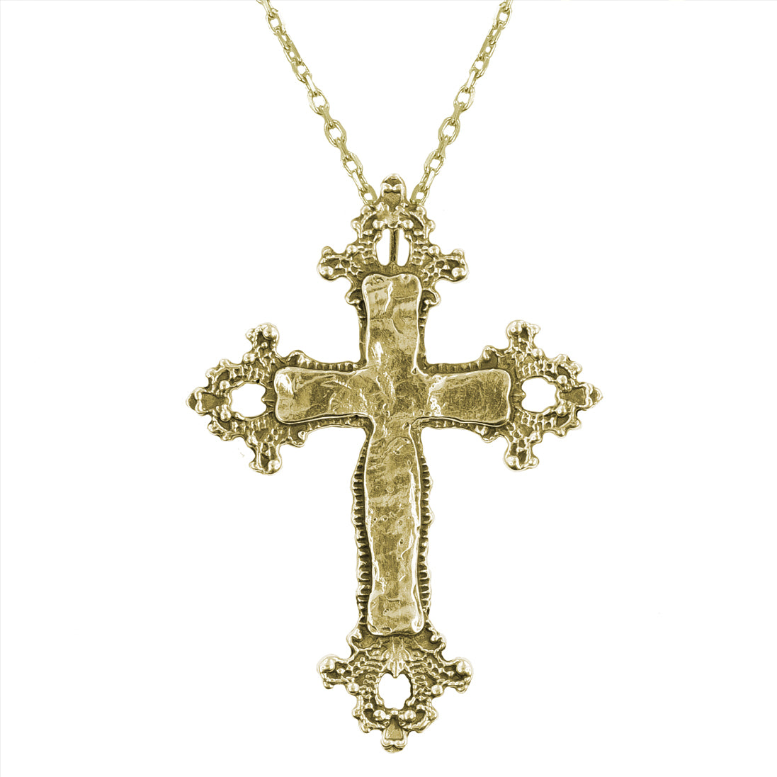 Collection of 10K or 14K Yellow Gold Massive Big Heavy Baroque Cross Pendant-Pendant-Inchoo Bijoux-Inchoo Bijoux in a gallery layout