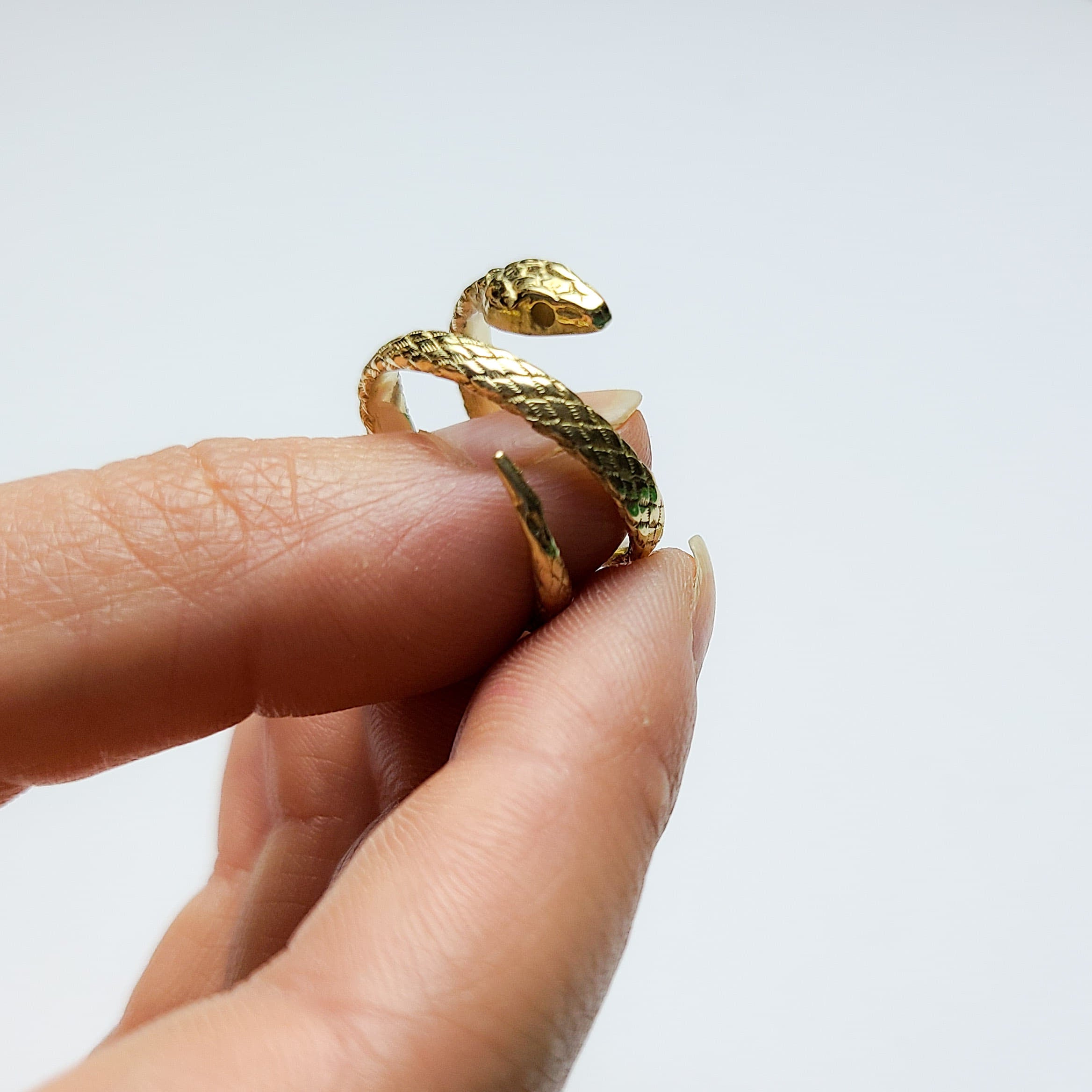 Gold Double Snake Ring – ESQUELETO
