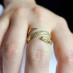 Collection of 14k Yellow Gold Snake Wrap Ring-Ring-Inchoo Bijoux-Inchoo Bijoux in a gallery layout