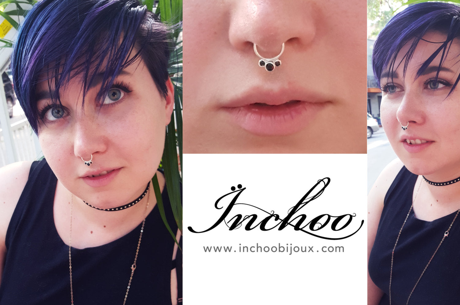 Collection of 3 Gems Septum, Black Onyx and Cz - Inchoo Bijoux in a gallery layout