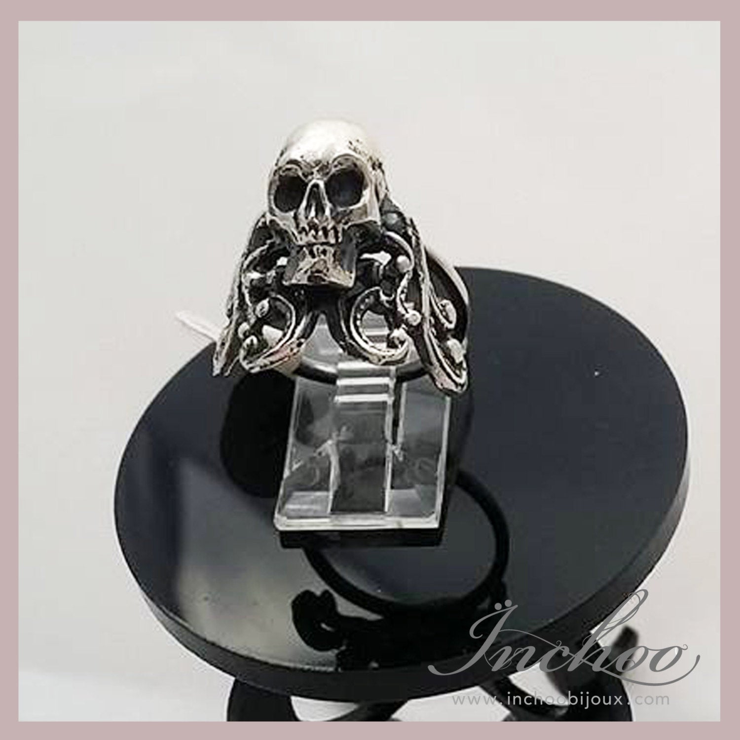 Silver Skull & Lace Ring - Inchoo Bijoux