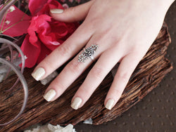 Collection of Silver Gothic Rose Ring with Lace-Ring-Inchoo Bijoux-Inchoo Bijoux in a gallery layout